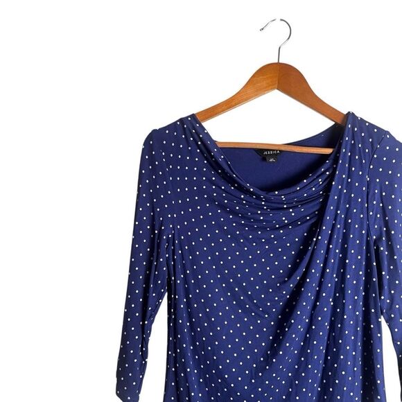 3‎ for $30! Jessica blue polka dot top. Size small - Picture 2 of 8
